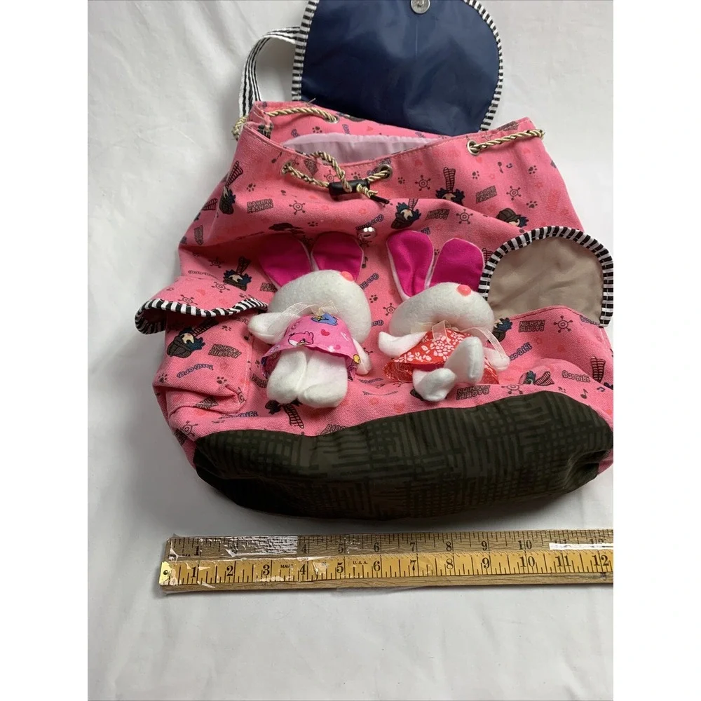 BAO BIBI Fashion Casual Backpack Bag Cotton Cloth Bunny Rabbit‎ Fun School Pack